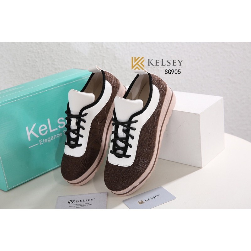 (GRATIS ALAS KAKI) Kelsey Sepatu Wedges 5cm Wanita Kelsey / Wedges Kanvas Bordir Wanita SG905