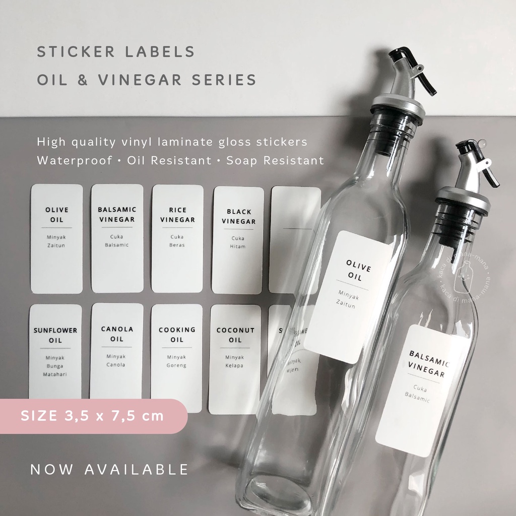 

Sticker label oil vinegar sauce bottle - sticker label minyak cuka saos botol