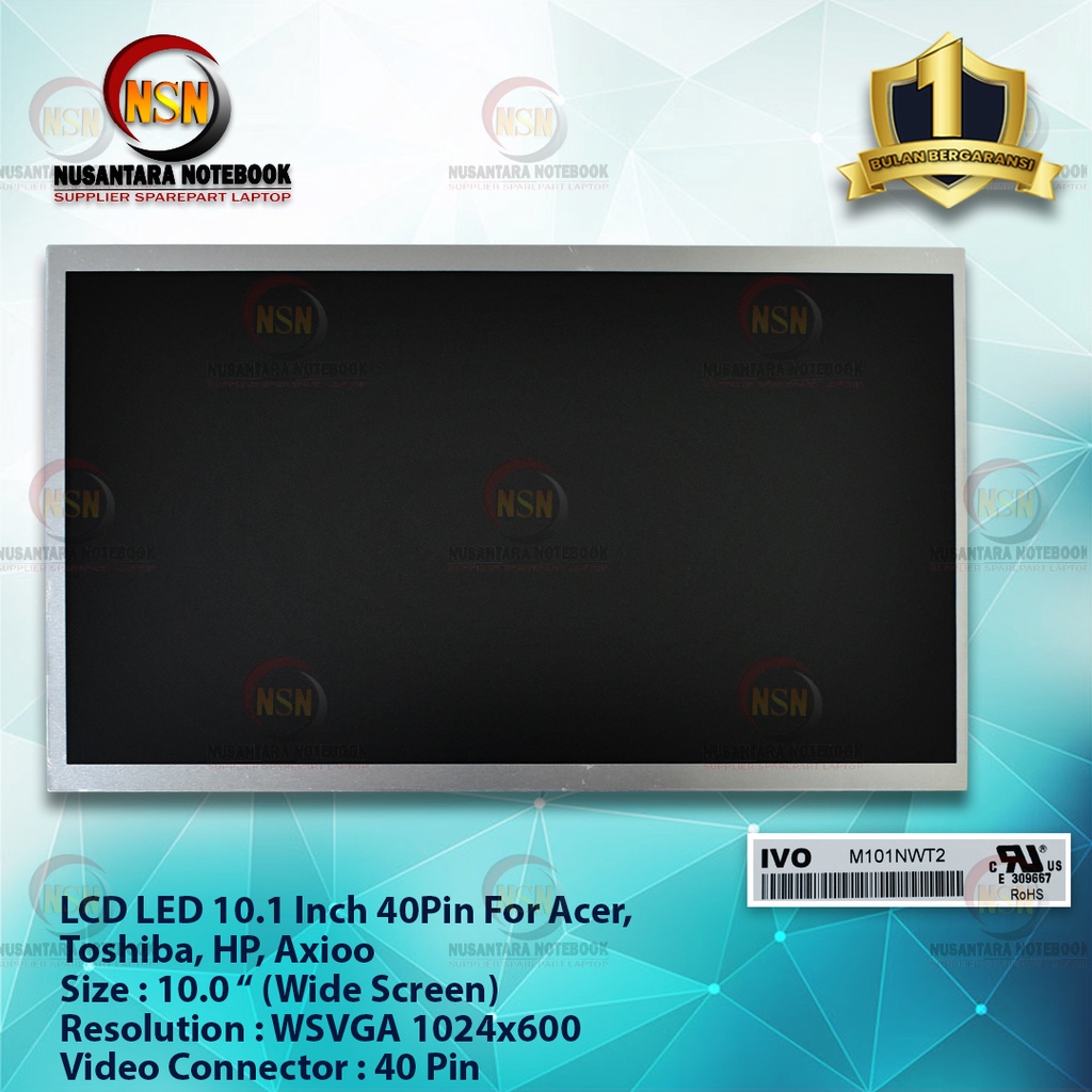 LCD LED Layar 10.1 Standard Standart Acer Toshiba HP Axioo