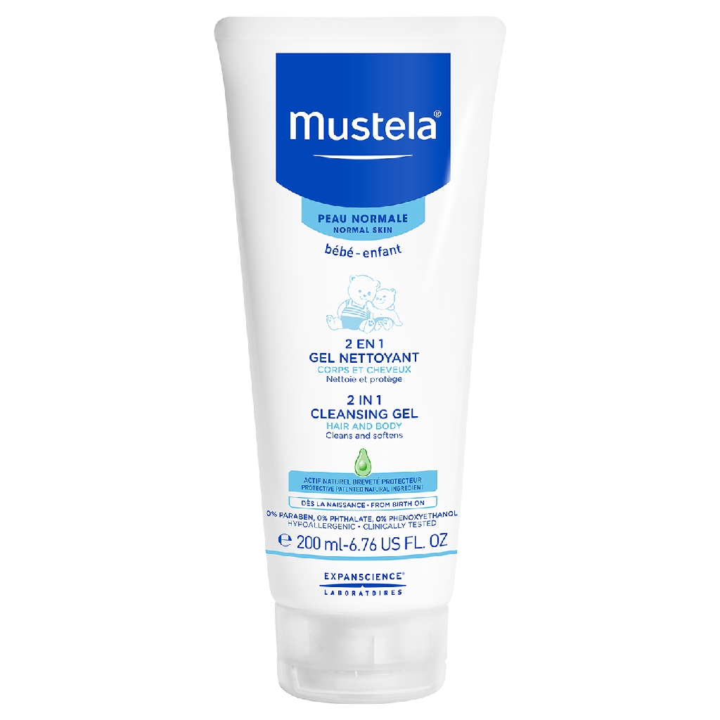 MUSTELA 2IN1 CLEANSING GEL HAIR &amp; BODY WASH 200ML / SABUN SHAMPOO BAYI exp 11/2024 kemasan tube