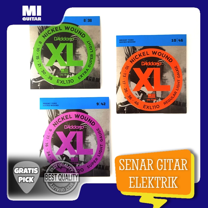Senar Gitar Elektrik Listrik Daddario Ukuran 008 009 010 EXL130 EXL120 EXL110