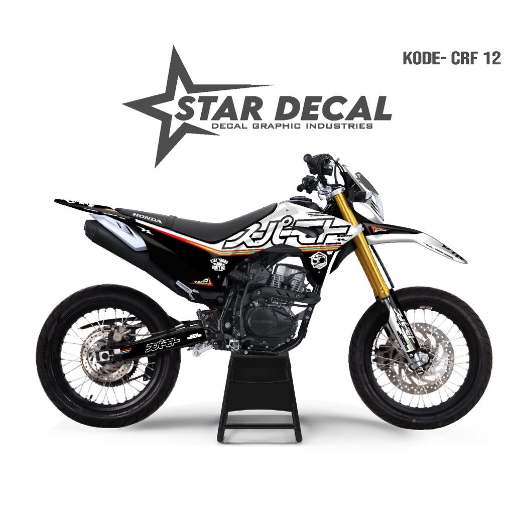 Decal Stiker Motor CRF 150 L full body Hitam SUPERMOTO UNDERCOVER