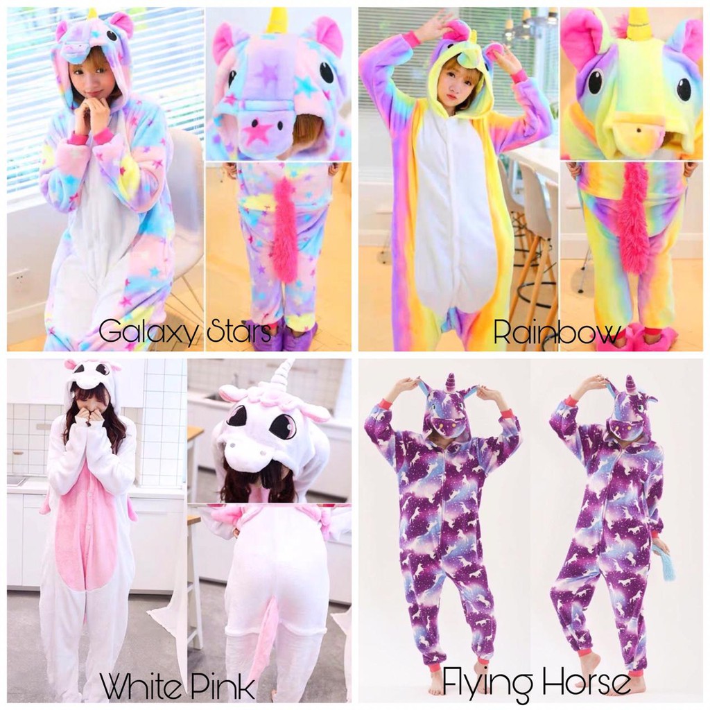 BAJU ONESIE UNICORN GALAXY STAR KUDA PONY KOSTUM COSPLAY