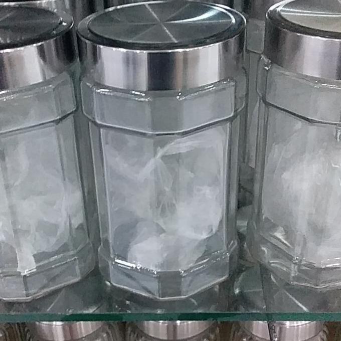 best seller] toples kaca bentuk kotak panjang tutup besi