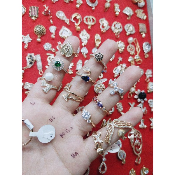 cincin Emas China Terbaru!!! Cincin Ruby Cincin zambrud Safir Replika Emas Asli Awet