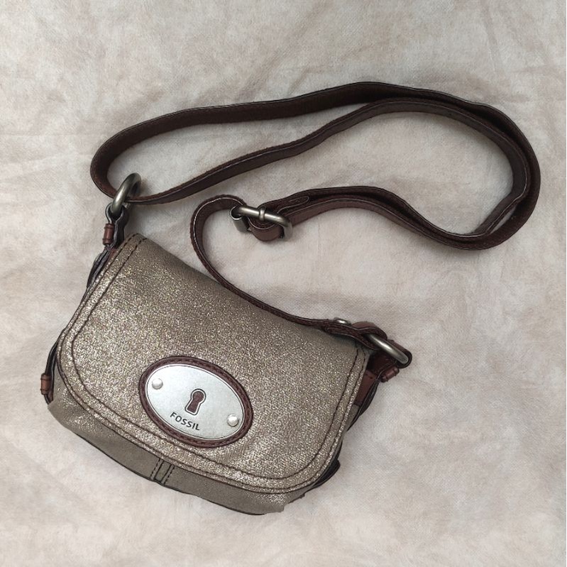 Tas Fossil Maddox Mini Crossbody Silver Espresso