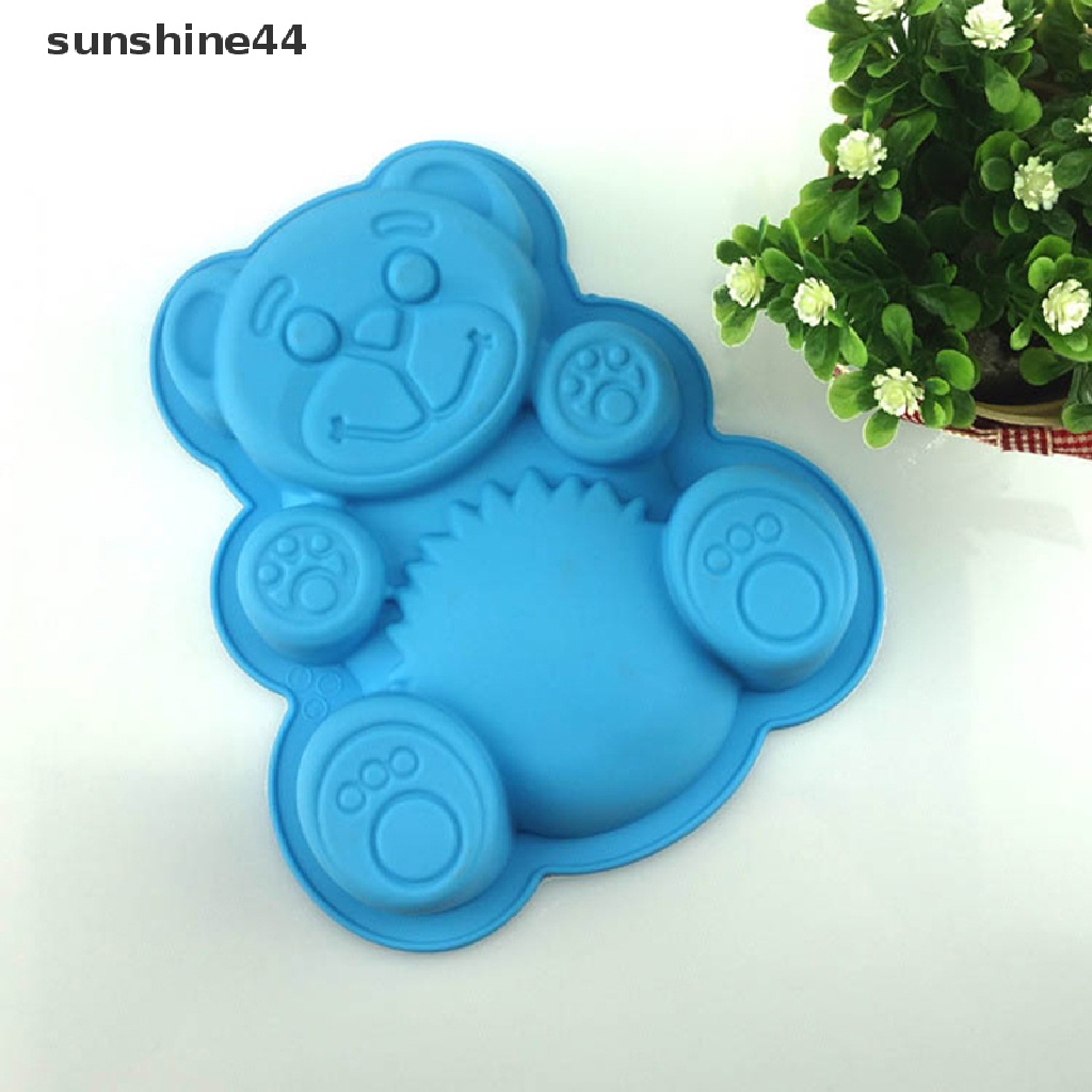 Sunshine Cetakan Kue Bentuk Beruang 3D DIY Bahan Silikon