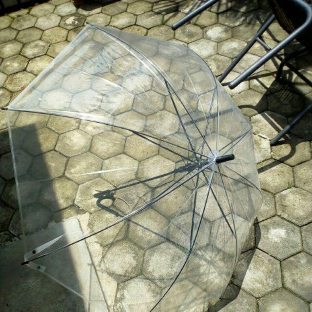 Payung Transparan Gagang Hitam Jamin Plastik Tebal Bening  Transparant Korea Japan High  Quality