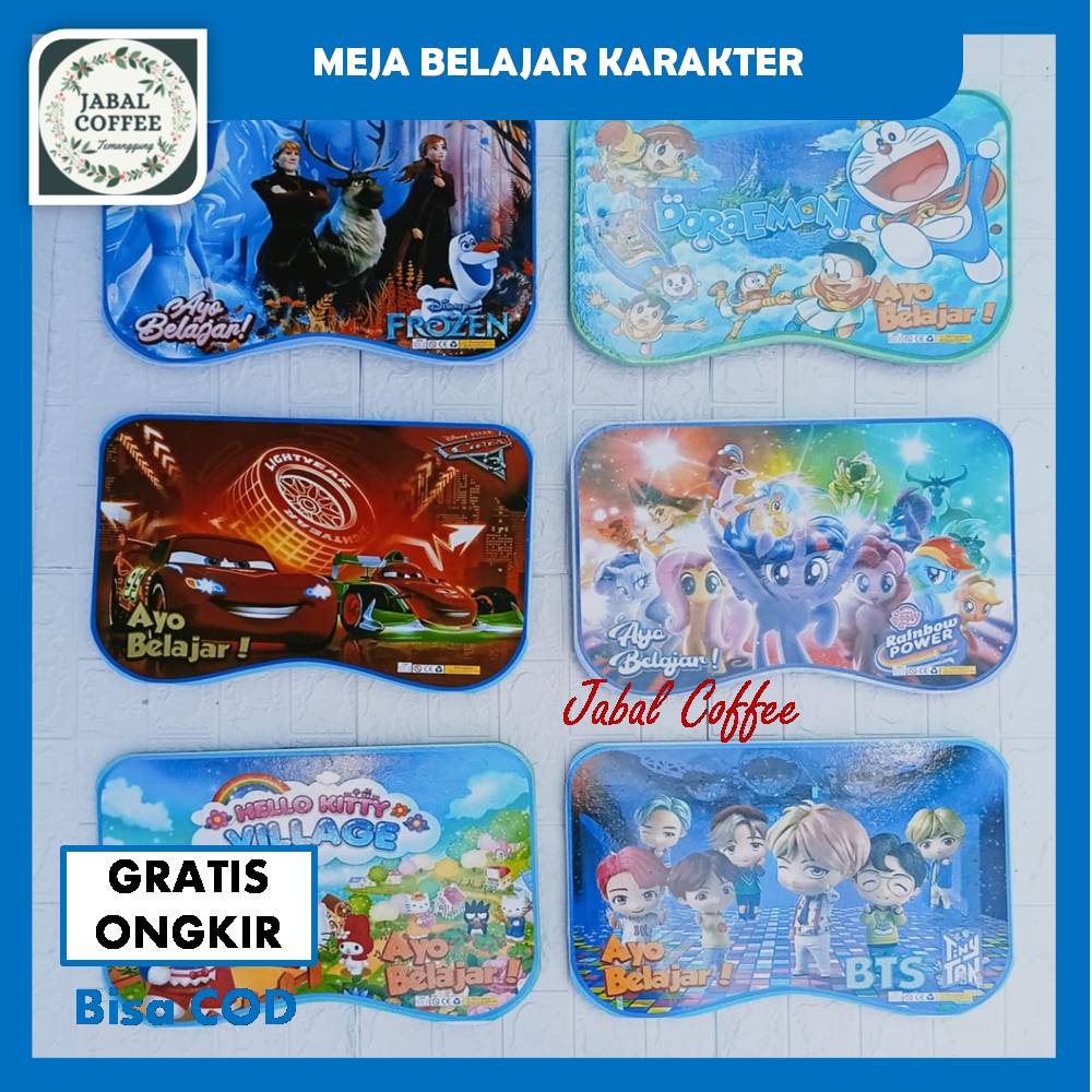 Meja Belajar Lipat Portable Minimalis / Meja Belajar Lipat Karakter / Meja Laptop Tempat Gelas Lucu J161