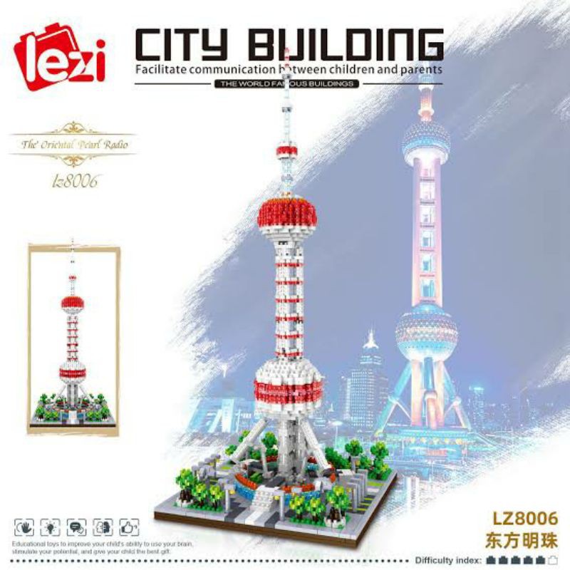 Block Architecture City Building Blocks Lezi LZ8006 Oriental Pearl Radio