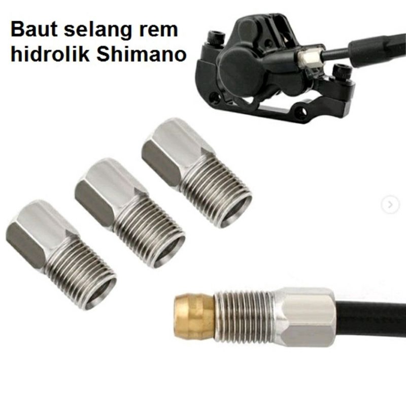 Shimano Connecting bolt hose discbrake hydraulic shimano baut konektor kabel rem hidrolis sepeda shi