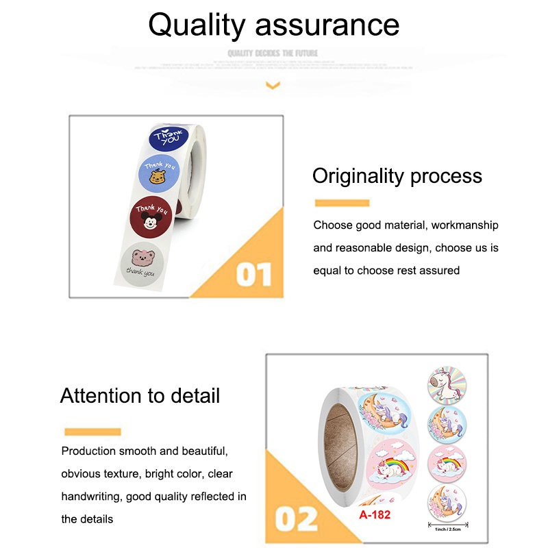 500 PCS / 1 ROLL STIKER Murah TERIMA KASIH / STICKER THANK YOU Stiker Bulat Meriah Pernikahan Fashion Import korea