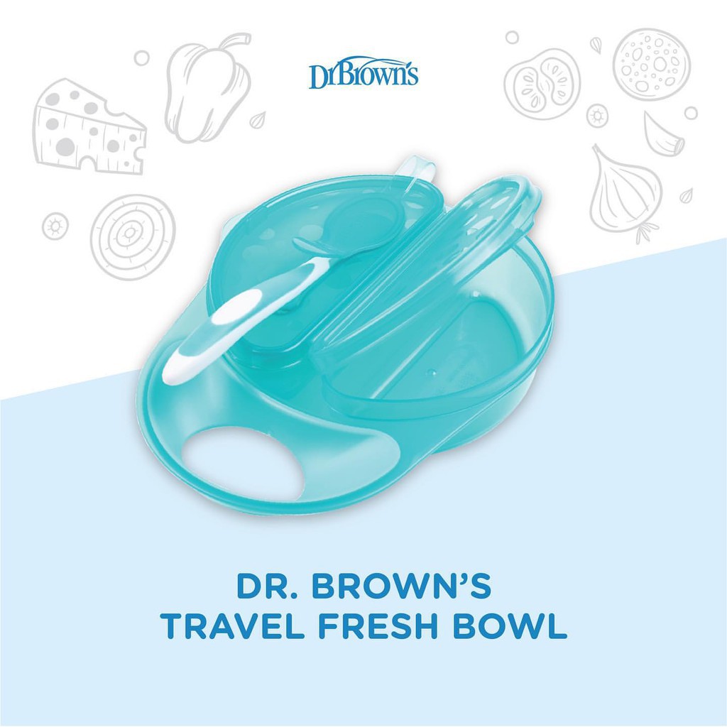 DR BROWNS TRAVEL FRESH BOWL &amp; SNAP IN SPOON 1 PACK