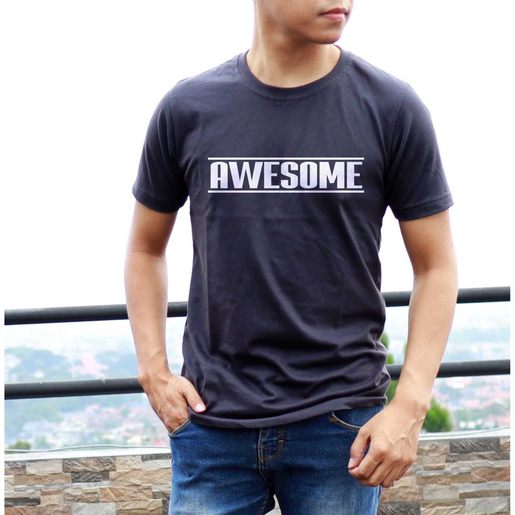 JOPPERSIDE KAOS DISTRO TULISAN AWESOME PRIA ORIGINAL PREMIUM TS22