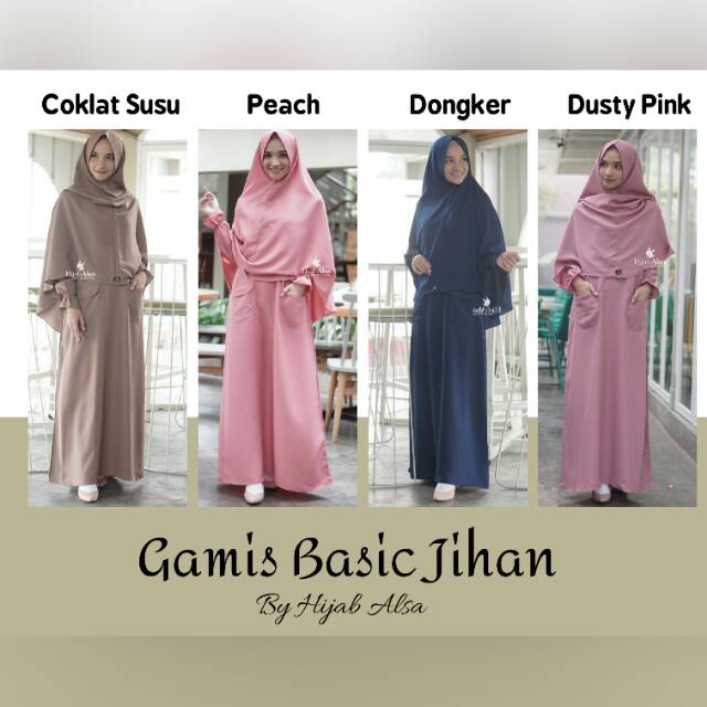 Hijab Alsa Gamis Basic Jihan Gamis Syari Long dress Baju Muslim