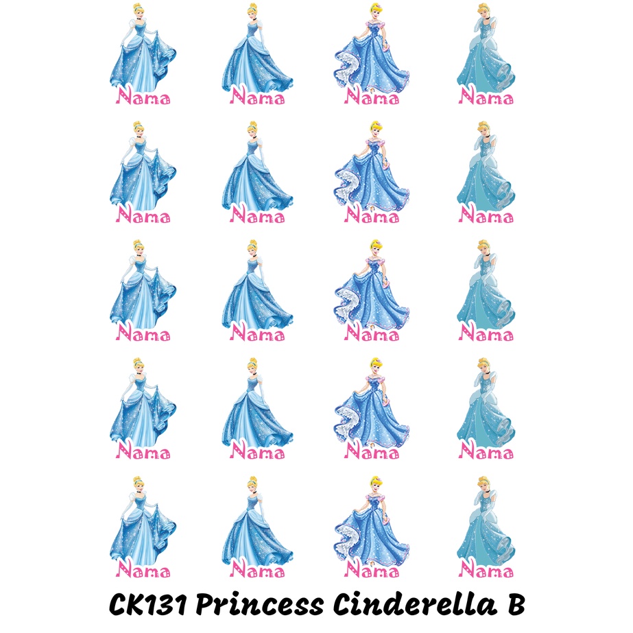 

Sticker Nama Cutting Label Waterproof Tahan Air Cinderella B (CK131)