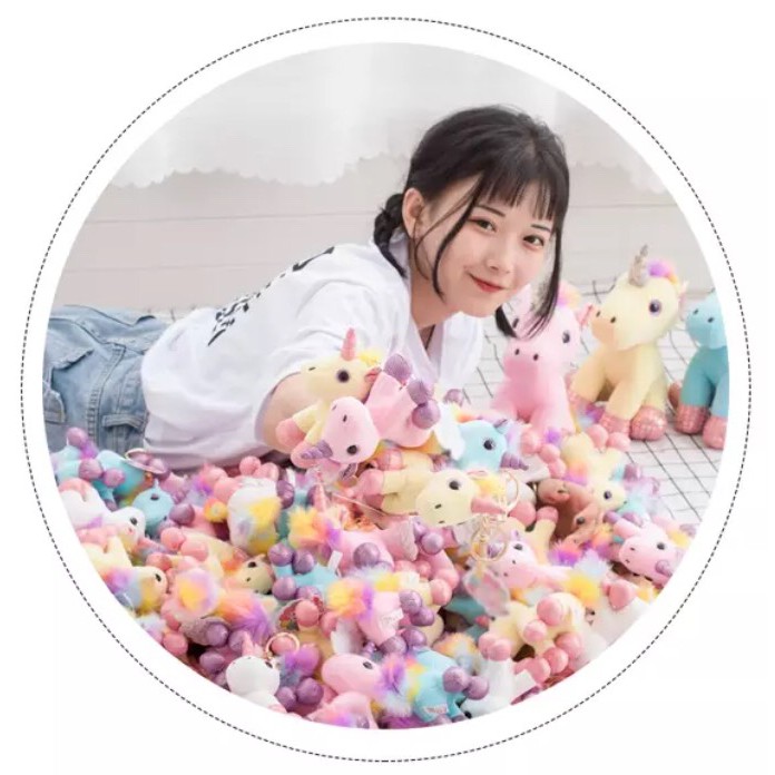 BONEKA GANTUNGAN KUNCI UNICORN PONY KEYCHAIN