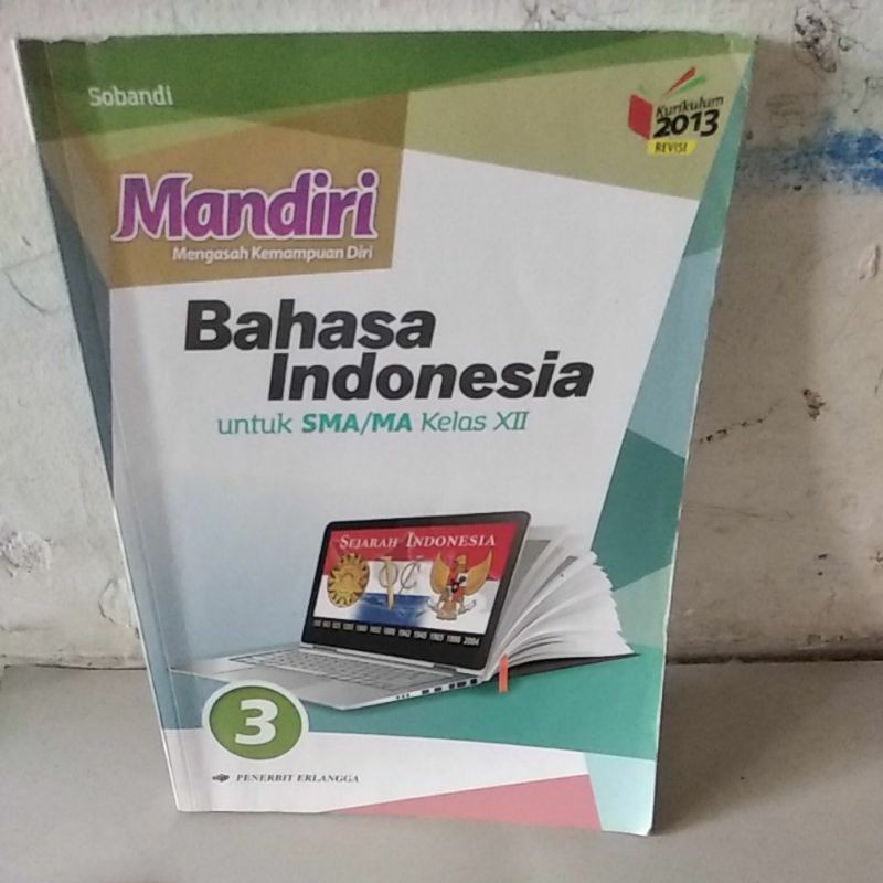 buku mandiri bahasa Indonesia SMA kelas 12 penerbit Erlangga