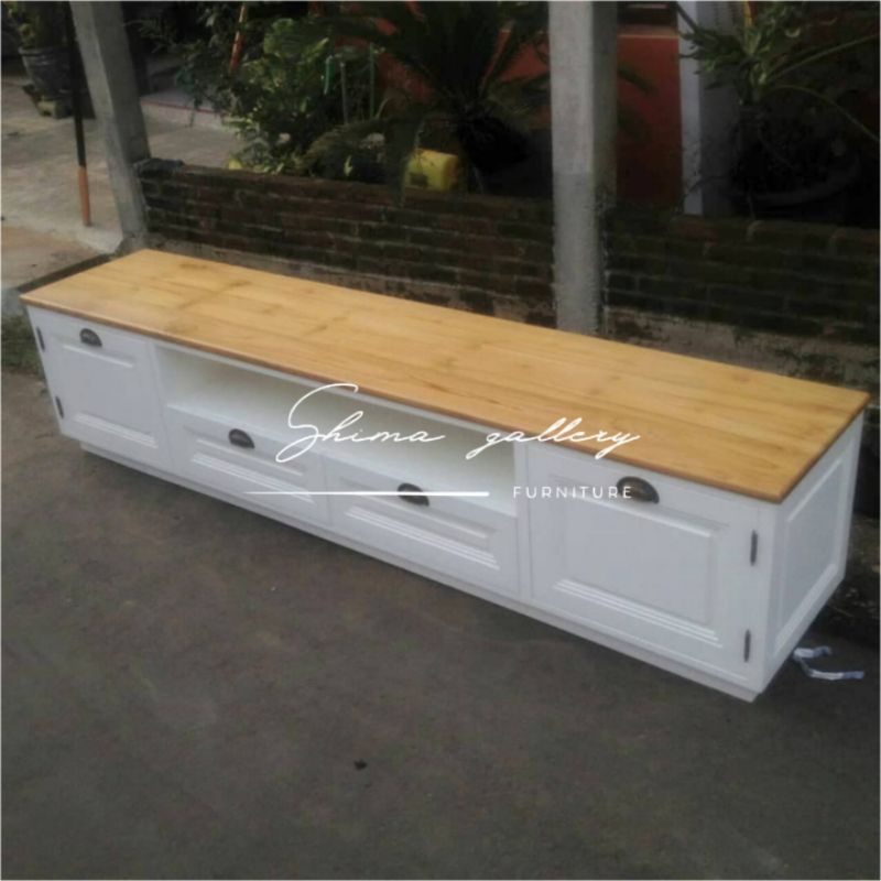 Bufet minimalis modern / Bufet kabinet kombinasi duco natural