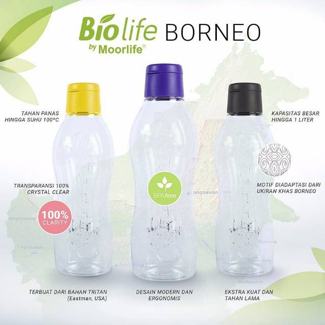 Promo Moorlife botol minum Biolife Borneo @750ML bahan TRITAN - PERPCS/botolminum/tumbler