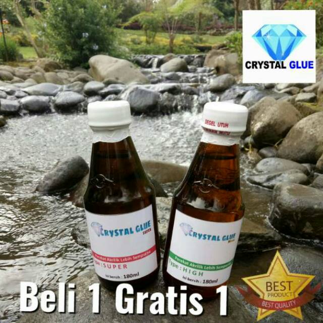 Lem akrilik crystal glue type high 180ml+suntikan, lem akrilik high, lem acrylic, crystal glue high