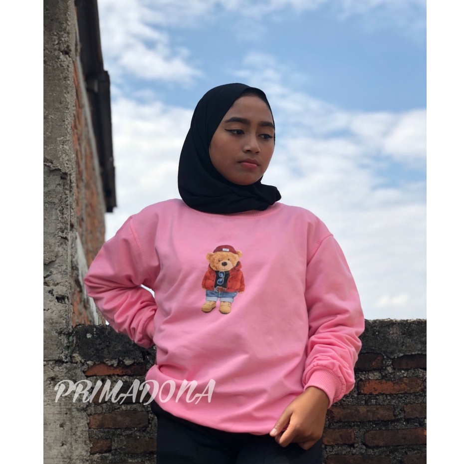 Crewneck sweater wanita &amp; pria flece original L XL XXL