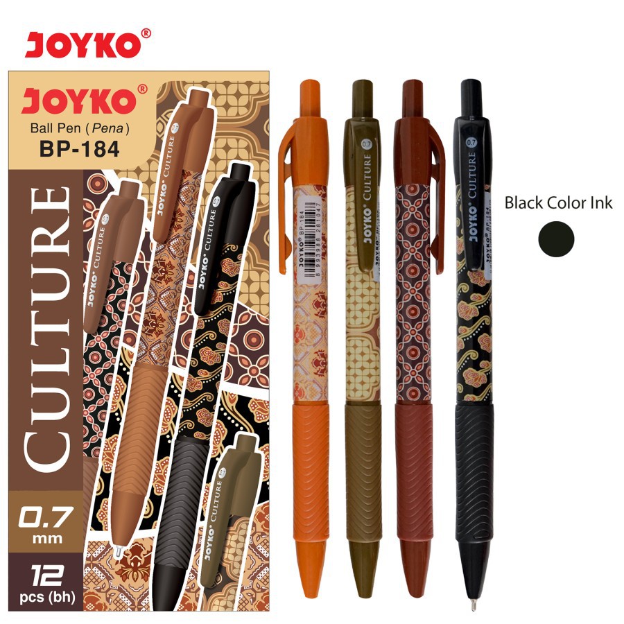 

Pulpen / Pen /Ballpoint / Gel Pen Batik Joyko CULTURE BP-184 0.7mm (1 Lusin)