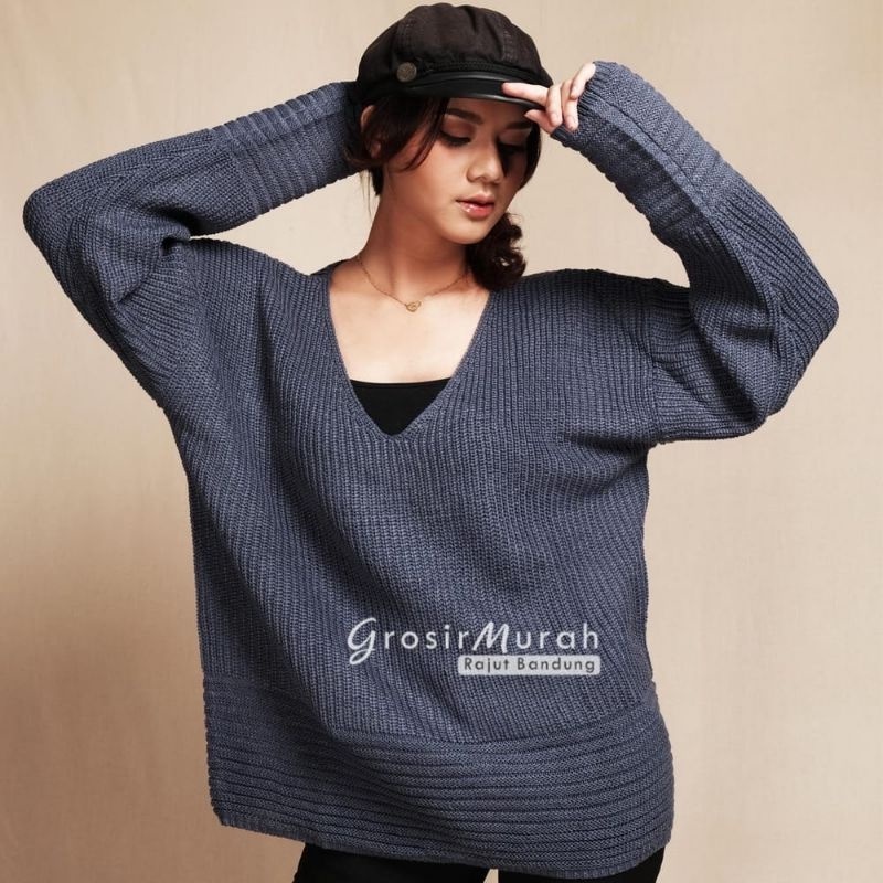 GS043 Sweater Rajut Wanita Kayra Premium oversize