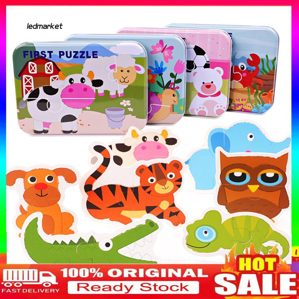 Mainan Jigsaw Bongkar Pasang Dengan Gambar Kartun Binatang Untuk Edukasi Anak Anak