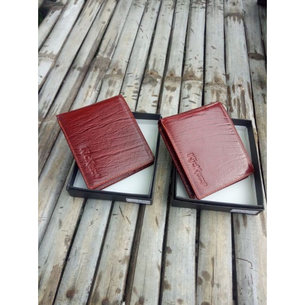 dompet kulit asli sapi motif kayu maroon Magetan