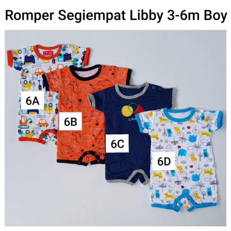 SATUAN PILIH MOTIF Romper Libby Baju Kodok Bayi Jumper Pendek Segiempat 3 6 9 Bulan