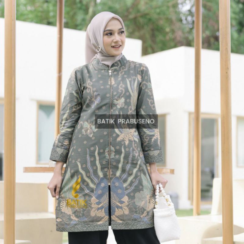 Batik Tunik Prabuseno zipper depan
