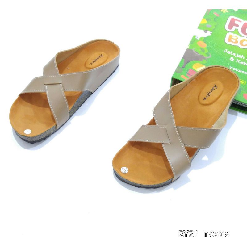 OBRAL CUCI GUDANG BORNEO SENDAL BIRKEN BAHAN SINTETIS RY21 BY XAVYER