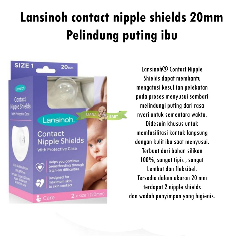 PMS269 LANSINOH CONTACT NIPPLE SHIELDS PELINDUNG PUTING IBU ISI 2