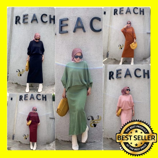 One Set - Setelan Wanita, Setelan Crinkle Airflow Import Premium - Setelan Kekinian Cod - Nomi One S