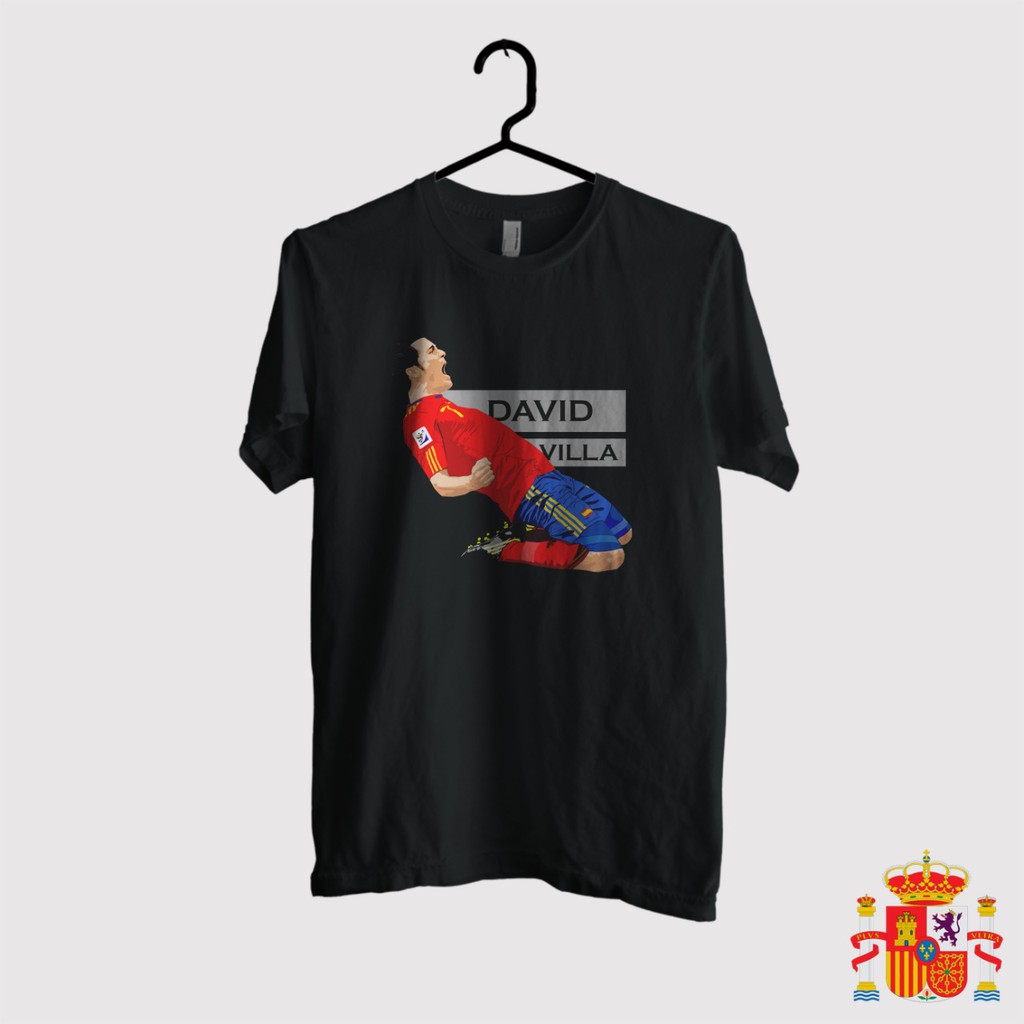 KAOS BOLA SPANYOL - DAVID VILLA (TSHIRT KUALITAS PREMIUM)