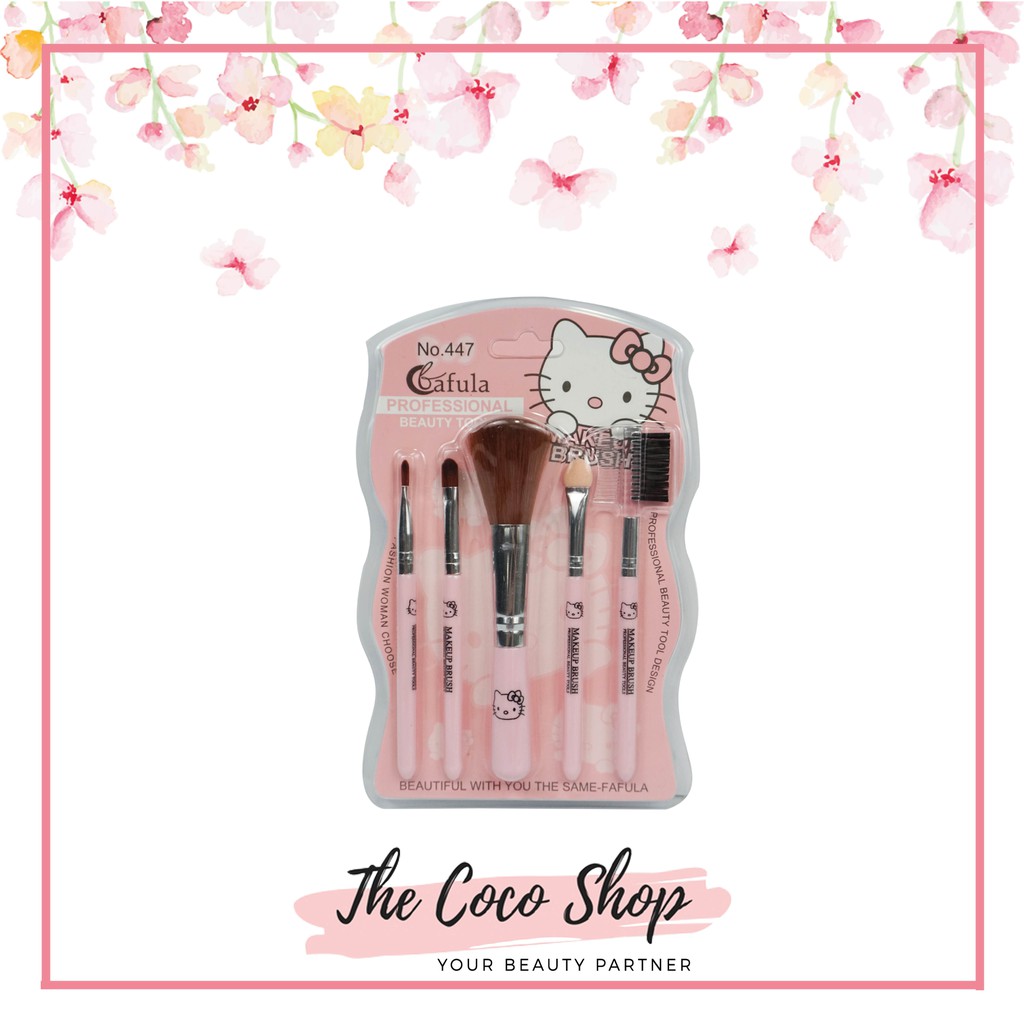 Make Up Brush Hello Kitty Isi 5pc Shopee Indonesia