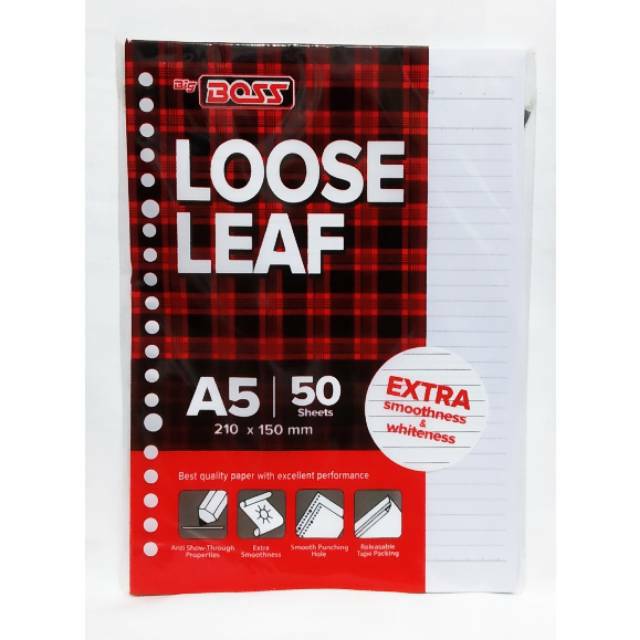 

Loose Leaf Isi Kertas File A5 Isi 50 Lembar