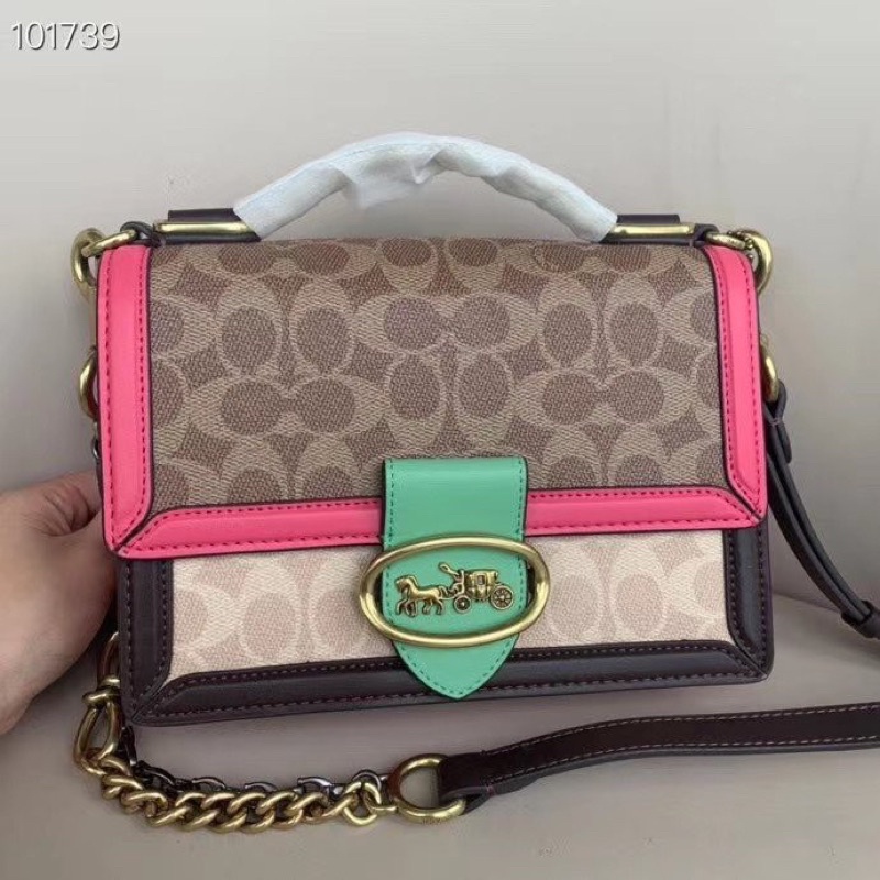 Coach Riley Top Handle 22 In Colorblock (91371)