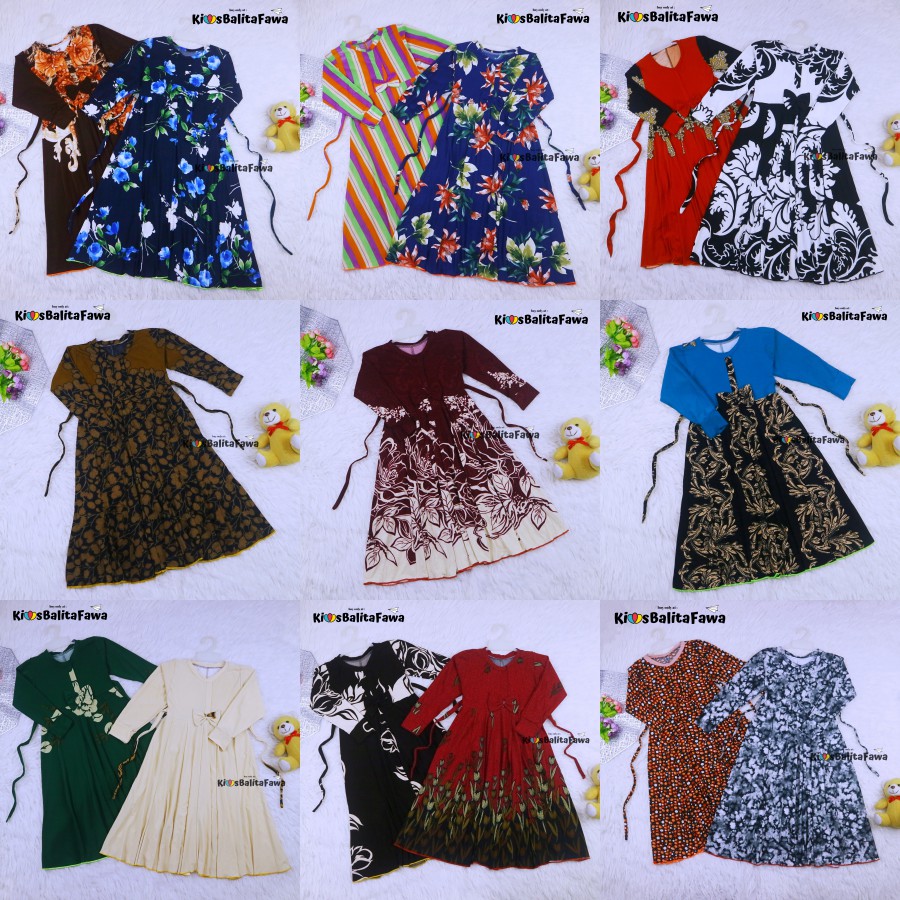 Gamis Pita Uk 6-7 Tahun / Gamis Anak Baju Panjang Ngaji Murah Lengan Dress Muslim Anak Perempuan