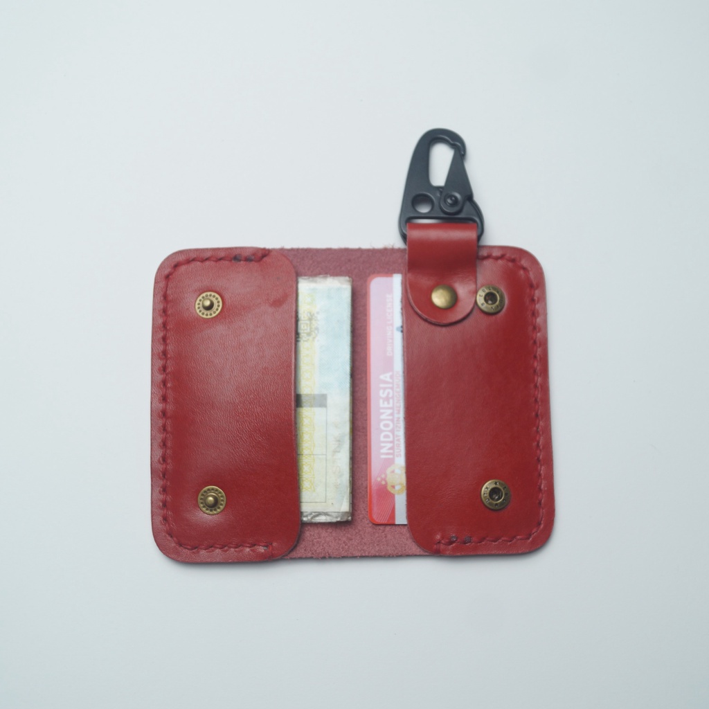 Dompet STNK Mobil Kulit Asli Pull Up Warna Merah Seri Alpen