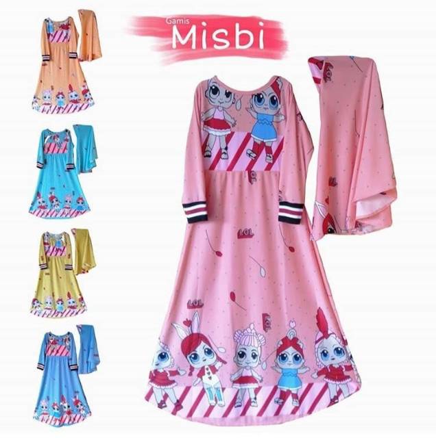 Gamis Anak motif LOL umur 1-4th