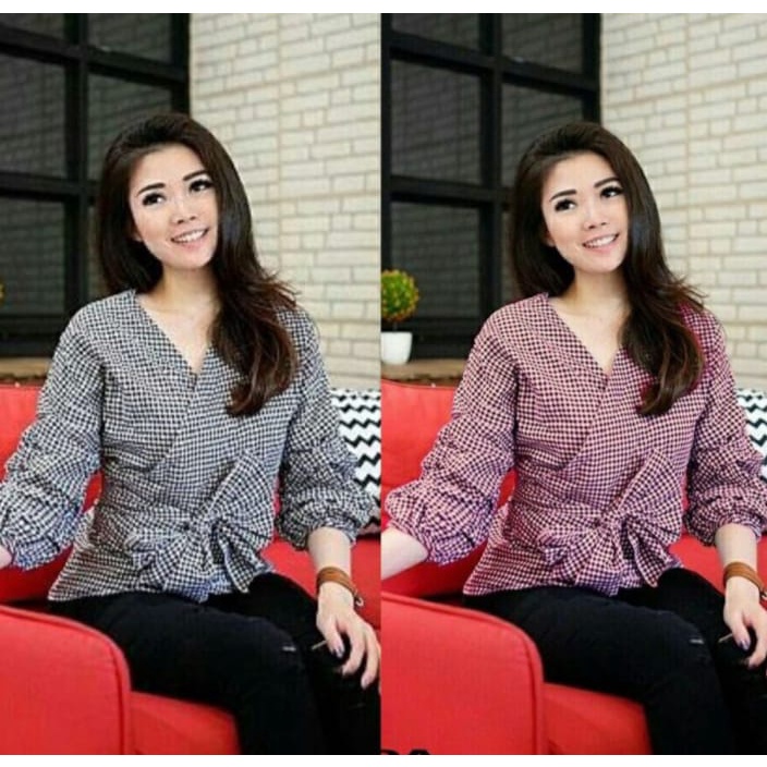 INV - BLOUSE KIMONO KOTAK / BLOUSE KINAN / KIMONO KINAN / MERAH / HITAM / TERBARU