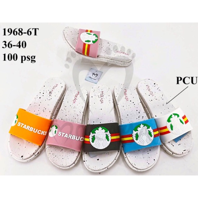 Sandal Slop White Starbucks Import Mokaya 1968-6T