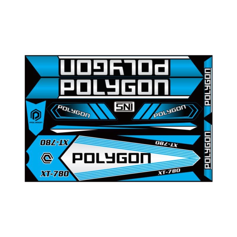 stiker sepeda bmx 20 Polygon decal glossy mengkilap
