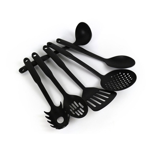 Alat Masak - Spatula Sutil Plastik Set 6 PCS - Kitchen Tools 6 IN 1 GSF 4402 / Hitam Polos Non Merk