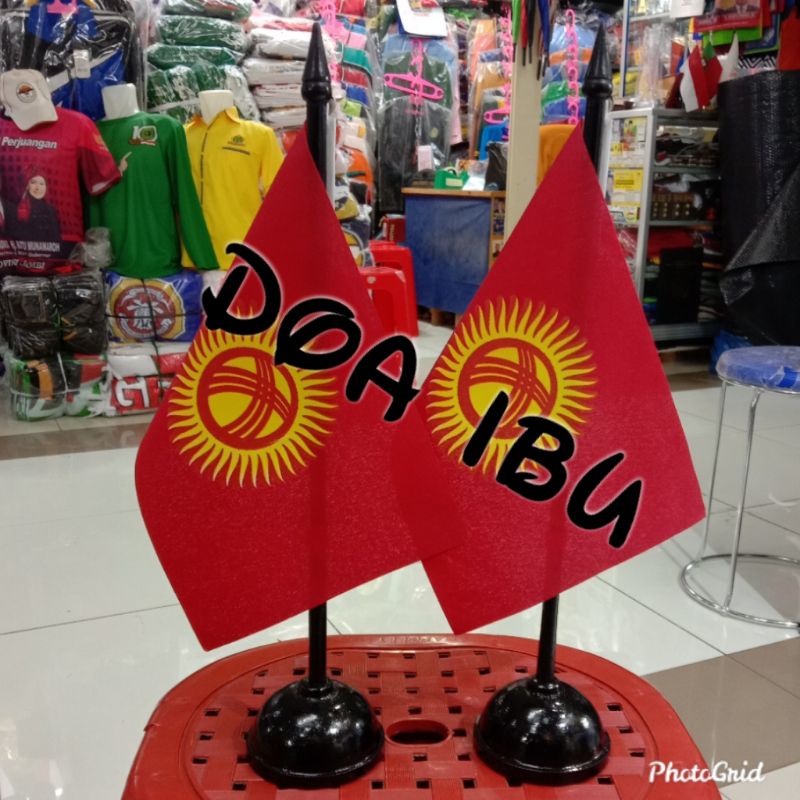 

best seller tiang kayu meja+bendera KIRGIZSTAN ready stock