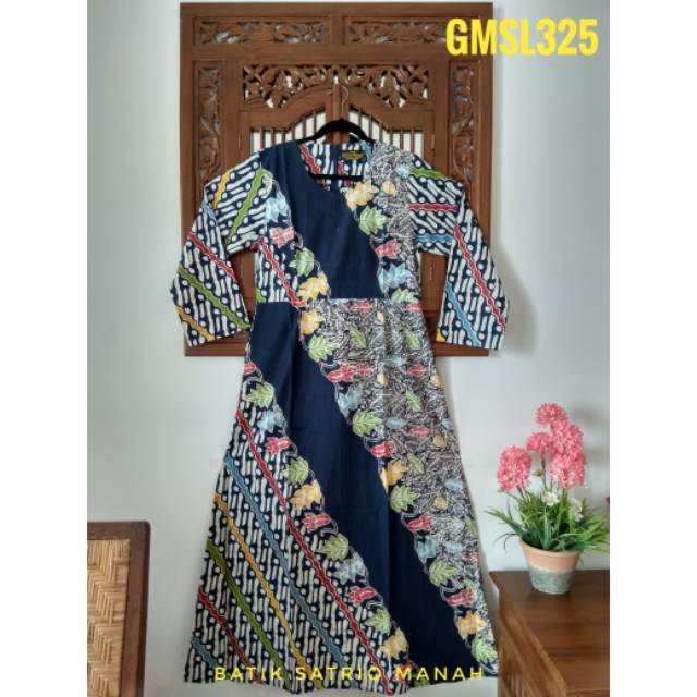 Batik Satrio Manah - Baju Gamis / Dress Batik Kain Katun Wanita GMSL325