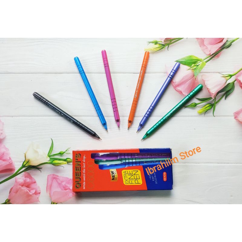 

(ISI 12) PULPEN QUEEN 1 LUSIN BALLPOINT FASTER PULPEN QUEEN'S C6000 PULPEN MURAH PULPEN LILIN