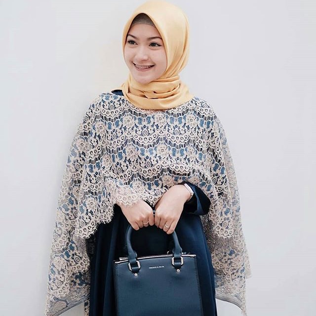 Gamis set cape brokat
